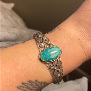One of a kind vintage cuff- turquoise sterling